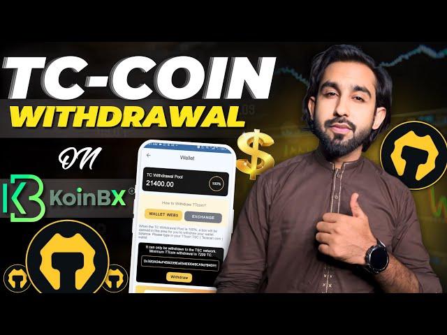 TC Coin Withdrawal on KoinBx Crypto Exchange - TT coin Network Earning Withdraw