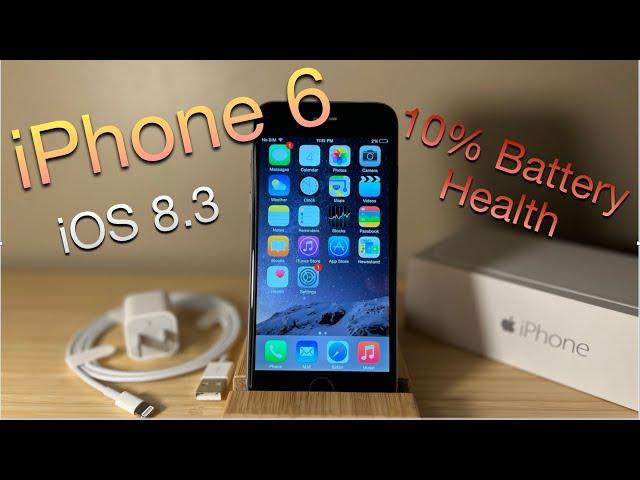 This iPhone 6 running iOS 8 has 10% Battery health...