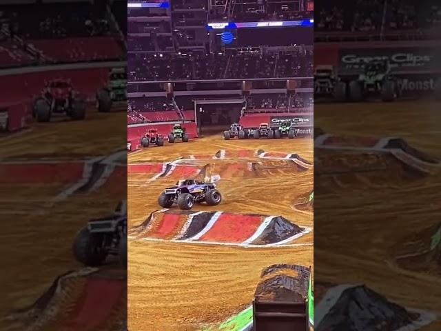 HUGE SEND for Jamey Garner in Over Bored | Arlington 2021 #monsterjam #2021 #shorts