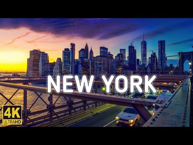 Sunset on The Brooklyn Bridge Walking Tour: NEW YORK [4K]