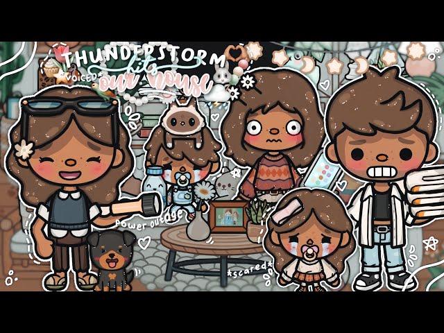 ₊˚⋆ *THUNDERSTORM* hits our house!  || *voiced* || Toca Boca Life World Roleplay 🫶