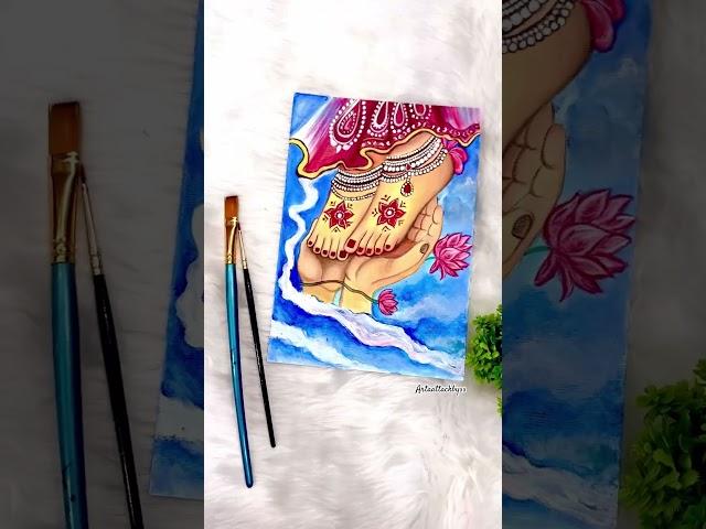 Beautiful Radha Rani feet painting #radheradhe