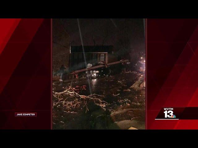 Tornado damage reported in Columbus, Mississippi