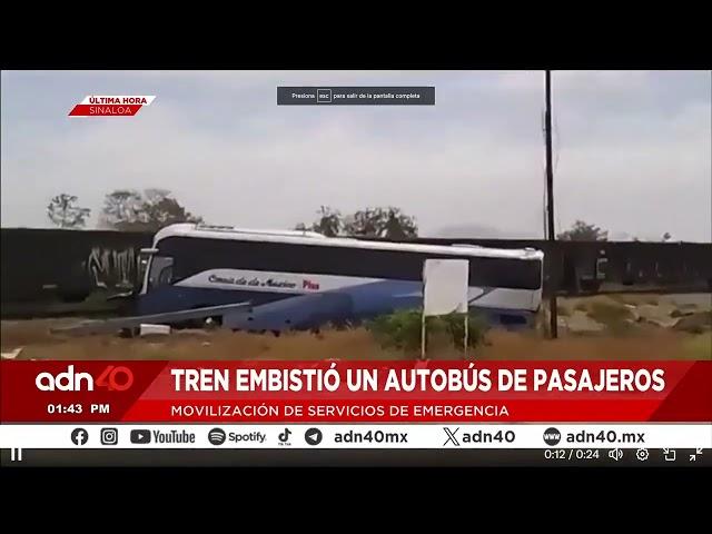 ¡Última Hora! Un tren embistió un autobús de pasajeros que intentó ganarle el paso en Sinaloa