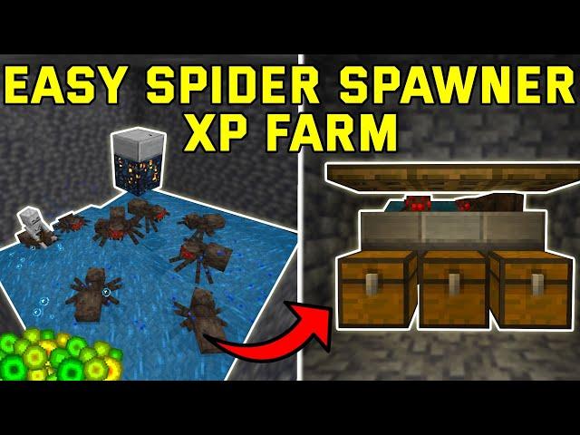 EASY Spider Spawner XP Farm Bedrock 1.21+ (Bedrock,Mcpe,Ps4,Xbox)