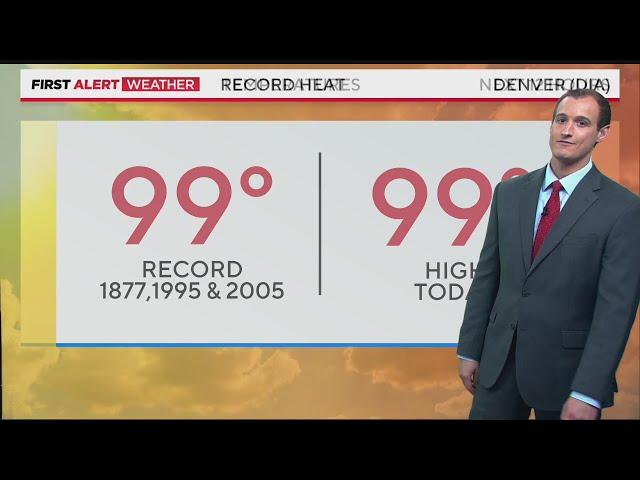 Record heat today in Denver, another day of near-record temperatures is expected again on Tuesday