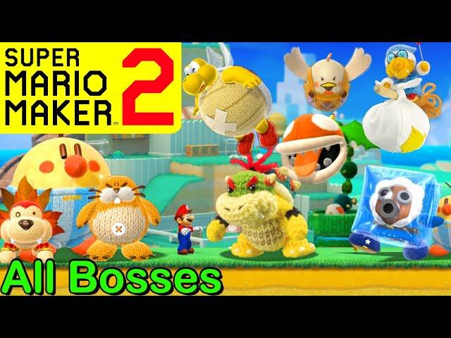 Mario Maker 2 - ALL YOSHI'S WOOLLY WORLD BOSSES(Super Mario Maker 2 Boss Battles)(Boss Ideas)