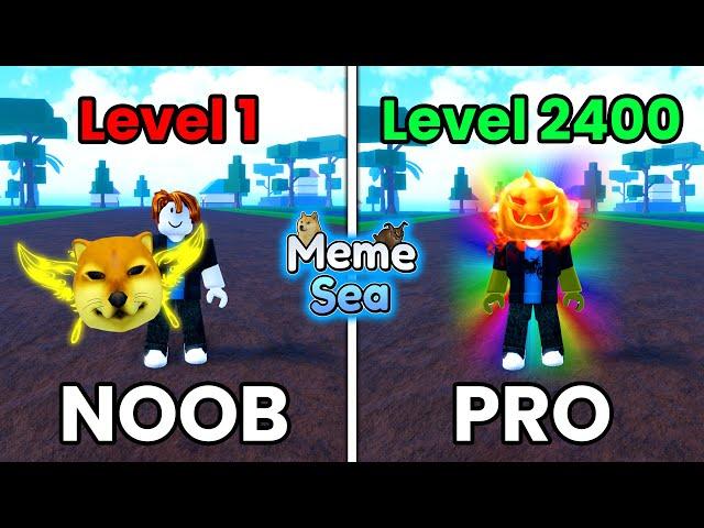 NOOB To PRO MAX Level With DOG POWER FRUIT In Meme Sea Roblox