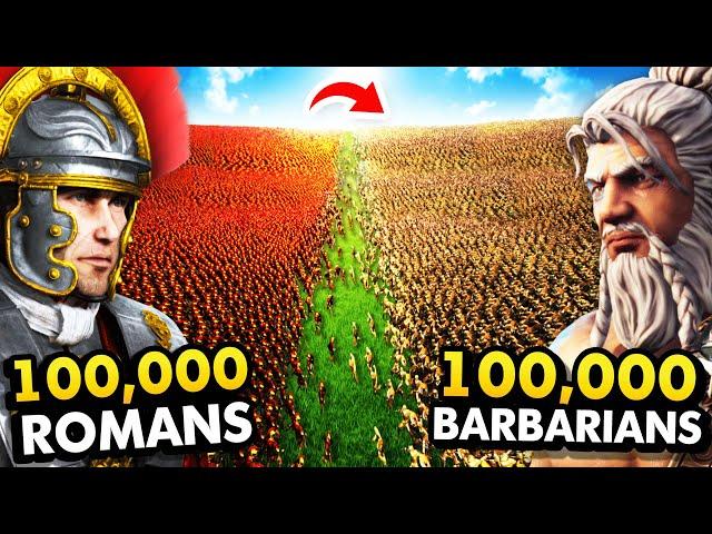 100,000 ROMANS vs 100,000 BARBARIANS (Ultimate Epic Battle Simulator / UEBS Funny Gameplay)