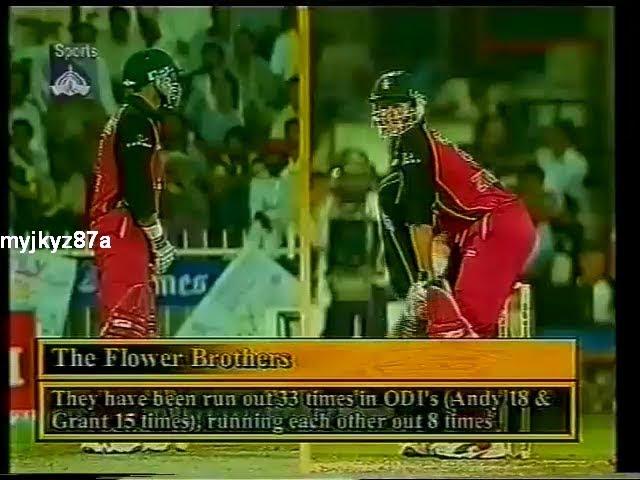 Grant & Andy FLOWER  Vs Pakistani Bowling (Partnership of 146 Runs) at Sharjah 2001