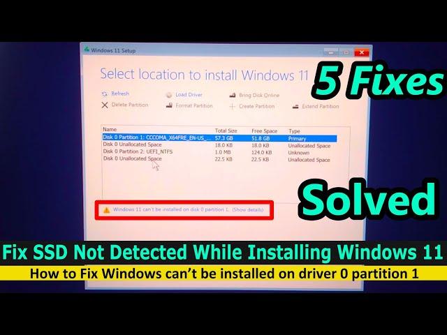 How to Fix SSD Not Detected While Installing Windows 11 