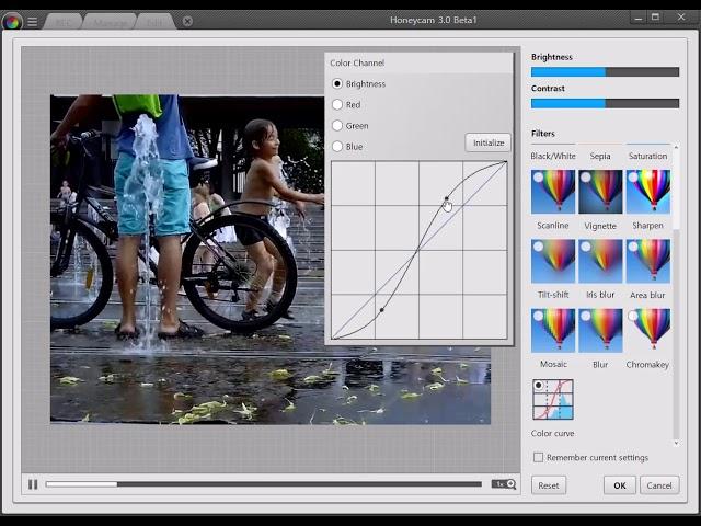 Honeycam 3.0 help : Color curve filter