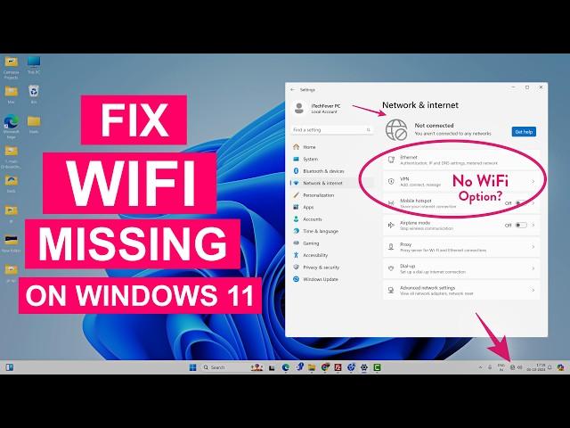 Fix WiFi Not Showing in Settings On Windows 11 | Fix Missing WiFi