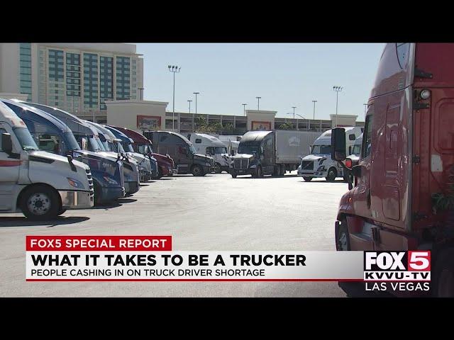 Las Vegas truck driving students take advantage of US driver shortage