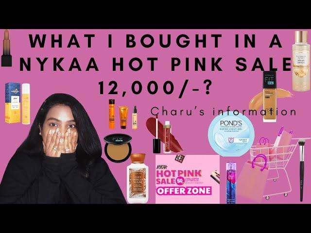 HUGE Nykaa Hot Pink Sale Haul Worth 12000/- @Nykaa #nykaahaul #nykaahotpinksale #charusinformation