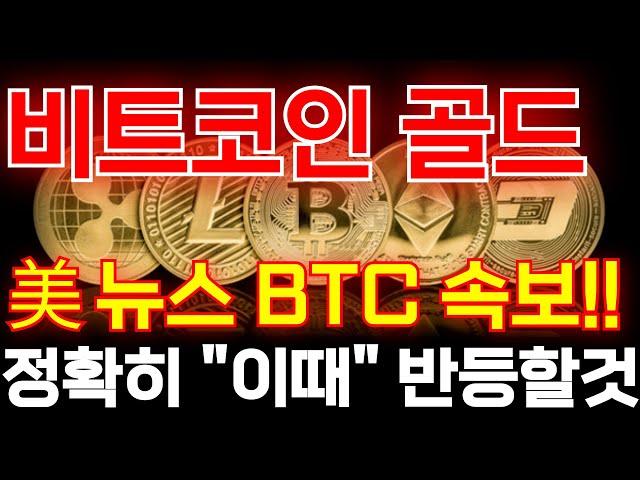 [비트코인골드 코인]美뉴스 BTC 속보!!정확히 "이때" 반등할것!!#비트코인골드 #비트코인