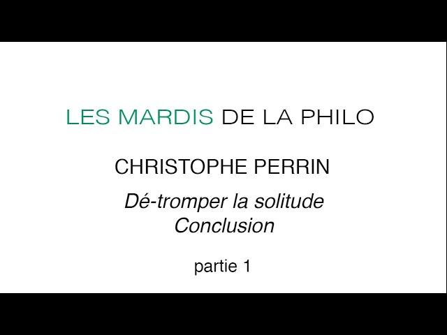 Christophe Perrin, Dé-tromper la solitude, conclusion (PARTIE 1)