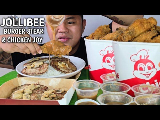 JOLLIBEE BURGER STEAK & CHICKEN JOY | MUKBANG PHILIPPINES | TOL BULOY MUKBANG