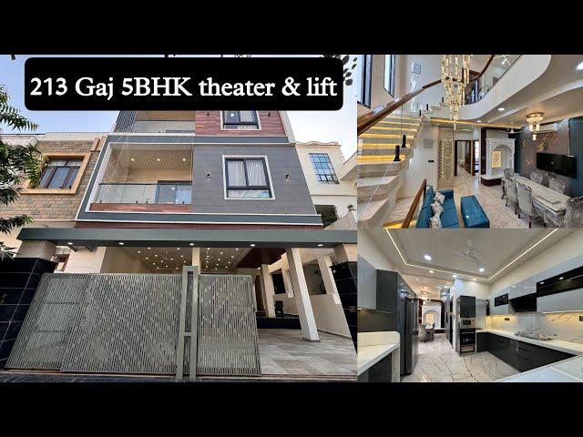 32x60=213 Gaj 5BHK with theater & Servant room ! Lift ! Vaishali Nagar jaipur ! Full furniture!