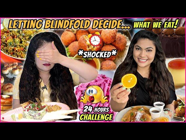 Letting Blindfold decide what we eat for 24 hours Food Challenge |*SO Expensive* Thakur Sisters