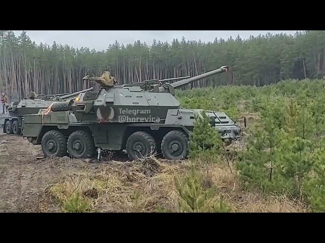 Czech #152mm "Dana" self-propelled artillery piece in #Ukrainian use