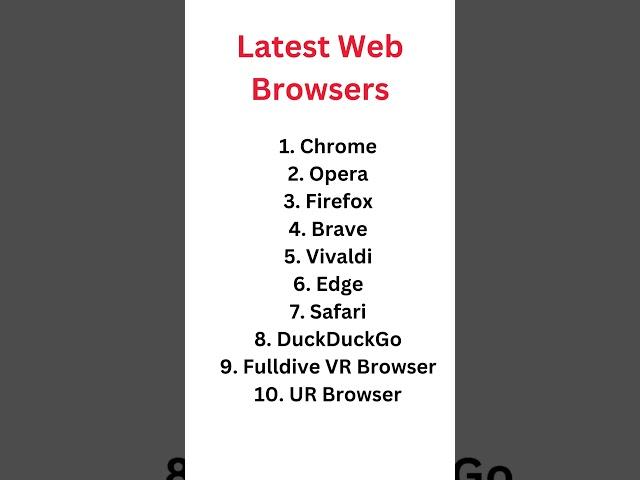 List of Web Browsers | #webbrowser #ict #ugcnetexam #computerknowledge #ssccgl