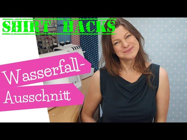 Tutorial Shirt mit Wasserfallausschnitt nähen | SHIRT HACKS | sew a drape cowl neck | mommymade