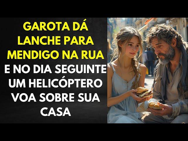 Garota Dá Lanche Para Mendigo Na Rua e No Dia Seguinte Um Helicóptero Voa Sobre Sua Casa