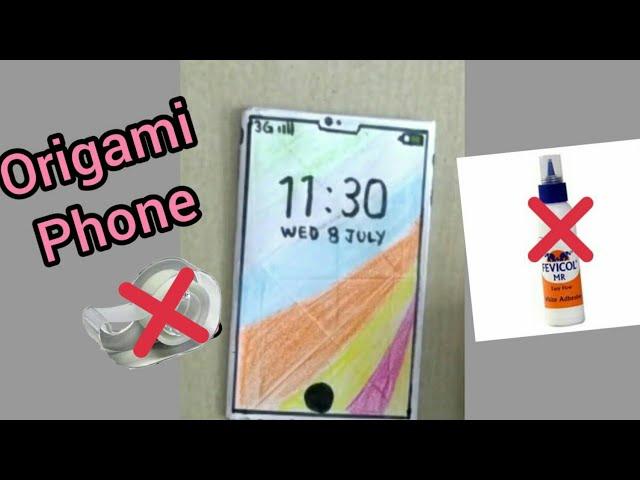 How To Make Paper Phone Origami( without glue) | phone for  playing | simple mobile phone