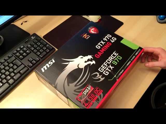 Unboxing: MSI GTX 970 Gaming 4G, GeForce GTX 970, 4GB GDDR5, 2x DVI, HDMI, DisplayPort (V316-001R)