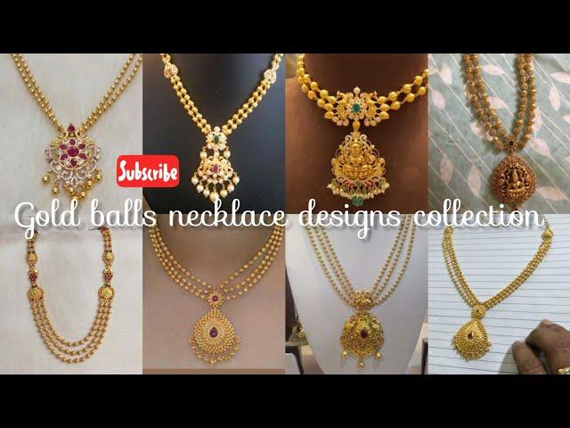 latest gold balls necklace designs with weight and price ll gundla necklace collection