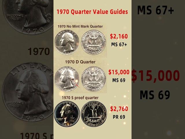 1970 Quarter Value Guides #coin #dollar #quarter #coinvalue #coincollecting #treasurehunt