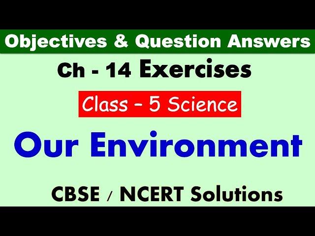 Our Environment | Class: 5 Science | Exercises and Question Answers| CBSE/ NCERT | Lesson Exercises