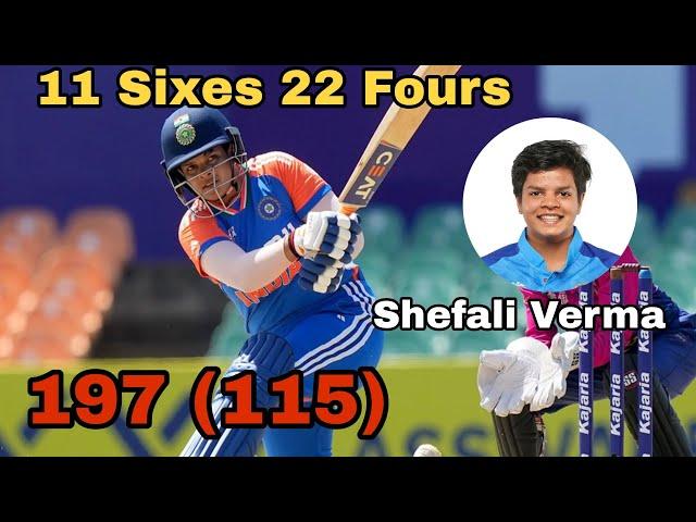 Shefali Verma 197 Runs in Just 115 Balls | 11 Sixes and 22 Fours | Haryana Vs Bengal