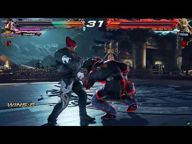 Anonymousmishima( Heihachi, Jin, Kazuya) vs KMR MAK The One ( King)