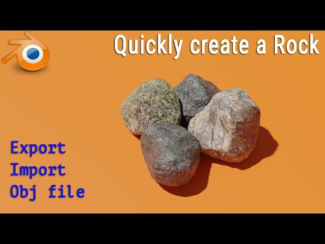 How to quickly create a rock and import - export obj file in Blender 2.8 - 173