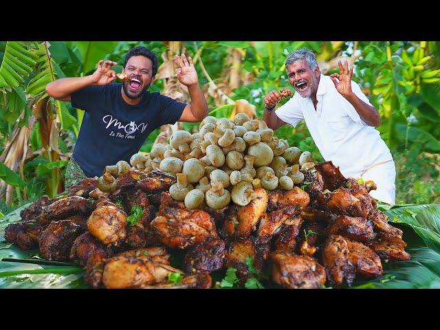 Garlic Mushroom Chicken | Fried Mushroom Chicken | Garlic Fried Chicken | Grandpa Kitchen