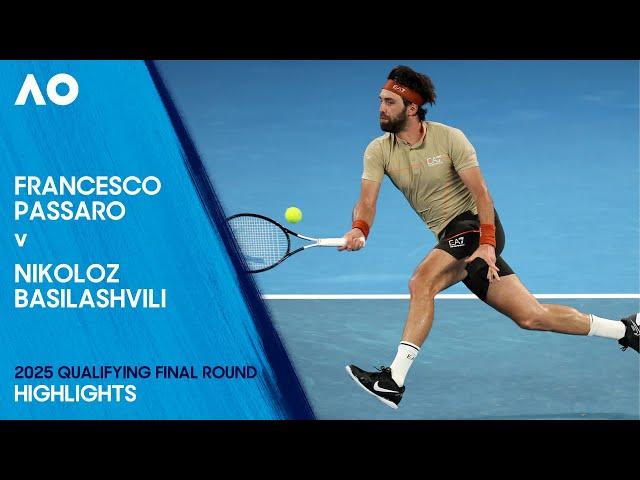 Francesco Passaro v Nikoloz Basilashvili Highlights | Australian Open 2025 Qualifying Final Round