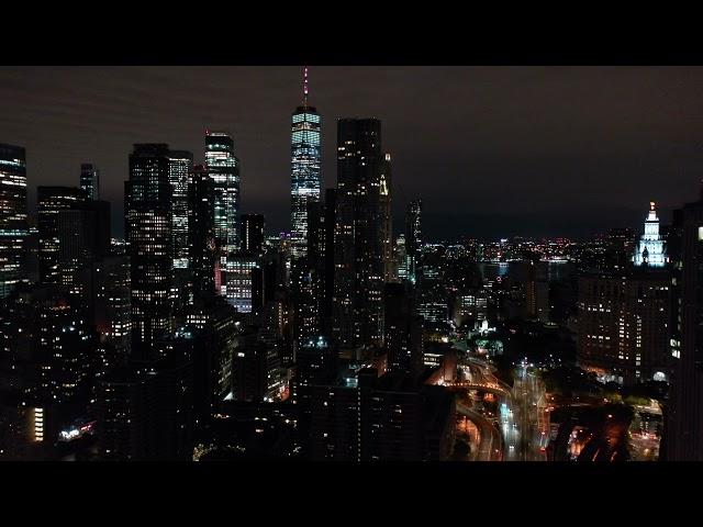 4k Stockfootage | Drone footage of New York at Night - No Copyright