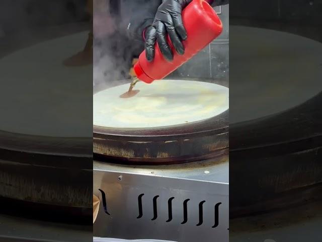 SO DELICIOUS!! CHINESE STYLE PAN CAKE - KOREAN STREET FOOD #shorts