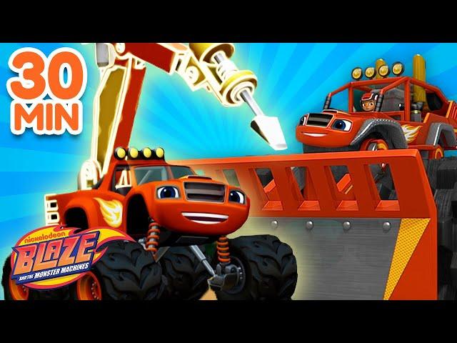 ¡30 MINUTOS de rescates del equipo de construcción!  | Blaze y los Monster Machines