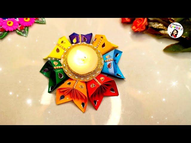 Cardboard diya decoration | Diwali decoration ideas | Diya stand kaise banaen| Diya decoration #diya