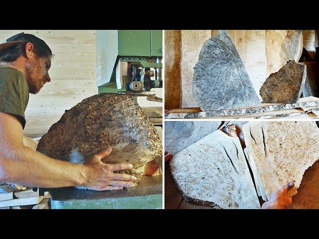 Cutting beautiful burls on the bandsaw