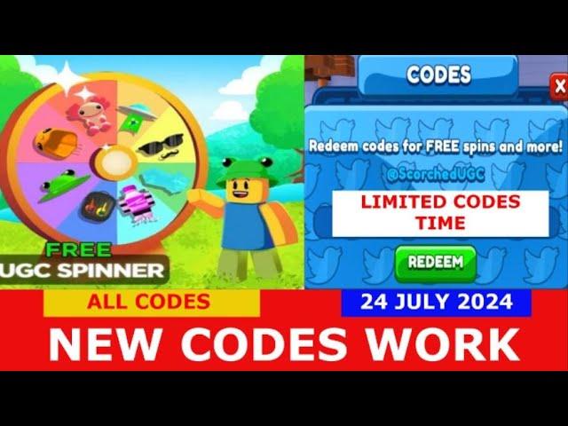 *NEW CODES JULY 24, 2024* [NEW ITEM!] FREE UGC SPINNER! ROBLOX | LIMITED CODES TIME