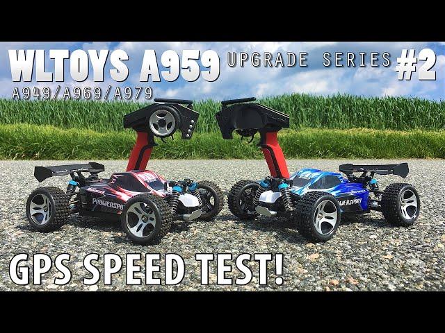 WLToys A959 High Speed RC Car Step-by-Step Upgrade #2: Standard A959 vs Upgraded A959 GPS Speed Test