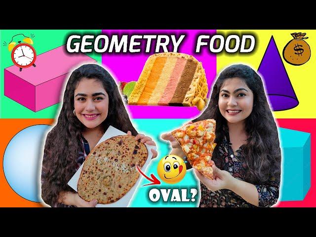 EATING GEOMETRICAL SHAPED FOOD FOR 24 HOURS | TRYING GEOMETRY SHAPED FOOD CHALLENGE | QUICREATIONS