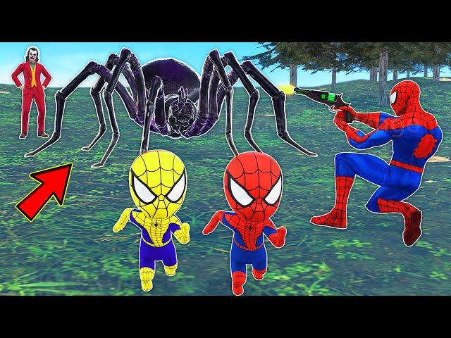 team spider man vs bad guy joker ► Rescue kid SPIDER MAN from spider joker - funny horror animation