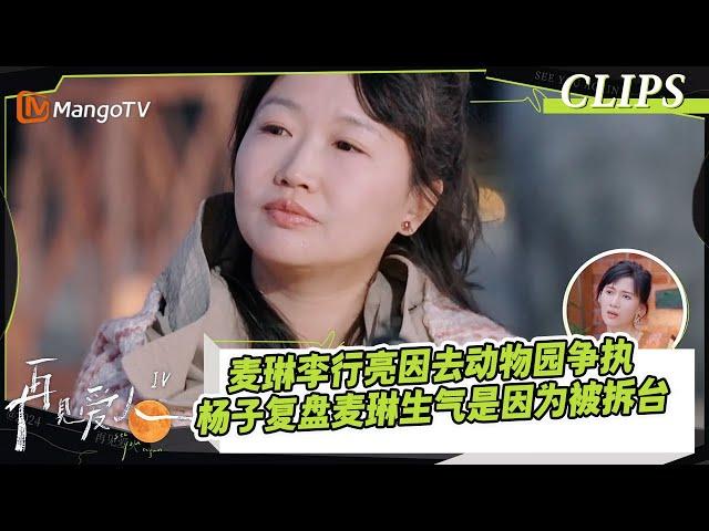 【精彩看点】麦琳李行亮因去动物园争执，杨子刘爽复盘麦琳生气是因为被拆台｜《再见爱人4》SeeYouAgainS4｜ MangoTV