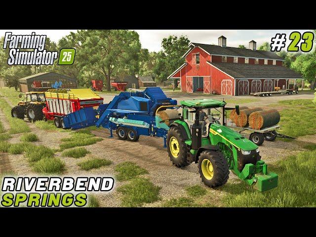 Baling Made Easy: Introducing Our New Stationary Baler | Riverbend Springs | FS 25 | Timelapse #23