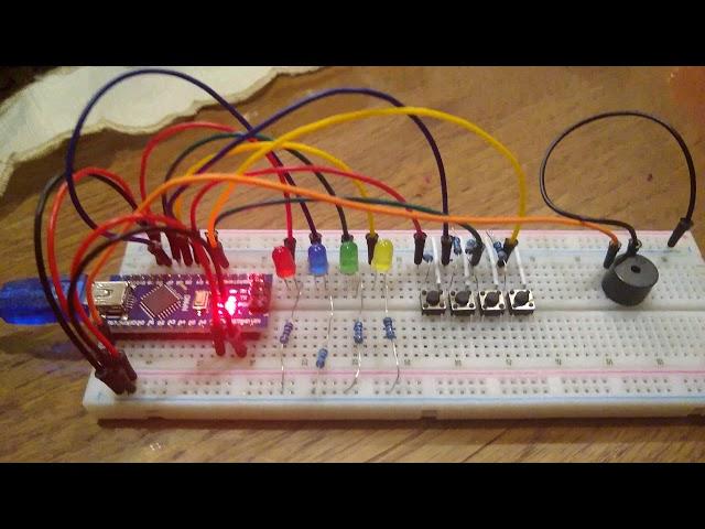 First attempt at Simon game with Arduino nano
